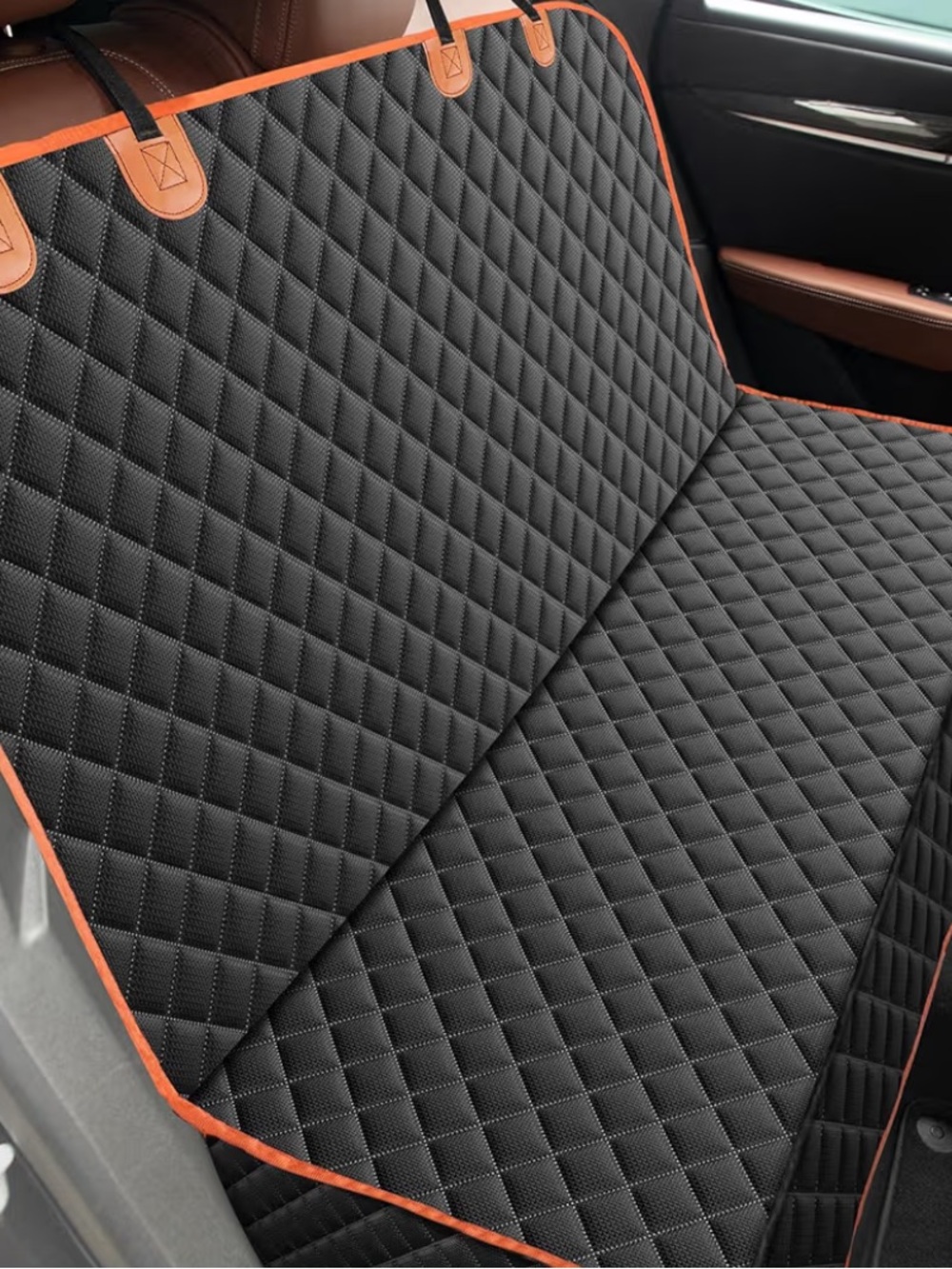 Dog Seat Waterproof Protector Cover with Orange Trim